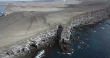 İzlanda 'da Deniz Kıyısı Uçurumu