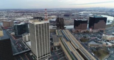Philadelphia şehir merkezinin hava aracı görüntüsü, Pennsylvania City, ABD