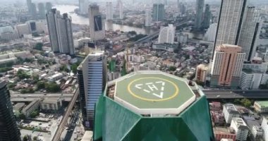 Bangkok, Tayland 'daki Helikopter pistinin Hava Görüntüsü