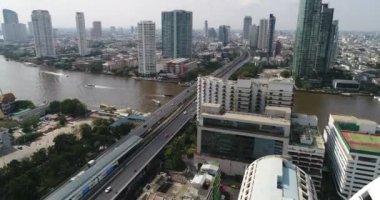 Bangkok, Tayland 'daki Otoyolun Hava Görüntüleri