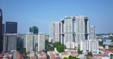 Singapur Şehri Gündüz Ufuk Çizgisi