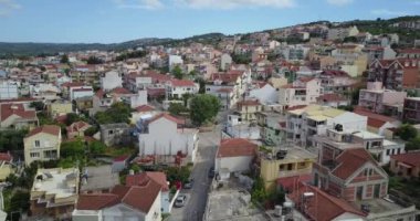 Yunanistan 'ın Zakyntos kentindeki Bir Kıyı Köyünün Hava Görüntüsü