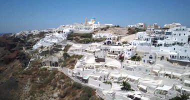 Santorini, Yunanistan. Santorini adasının güzel manzarası