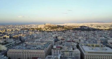 Yunanca Akropolis 'ten Atinalıların hava görüntüsü