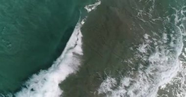 Juno Beach, Florida 'daki köpekbalığı kıyı şeridine yakın hava görüntüleri.