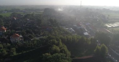 Bir İç Yerleşim Alanının Hava Sahası, Bali, Endonezya 'daki Pirinç Tarlaları