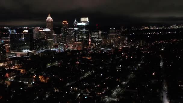 Aerial Atlanta Georgia Night 2019 — Video Stock