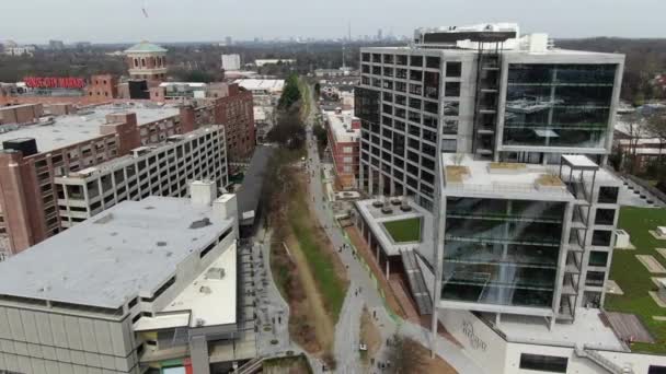 Från Ett Flygperspektiv Centrala Atlanta Georgien Presenterar Ett Dynamiskt Stadslandskap — Stockvideo