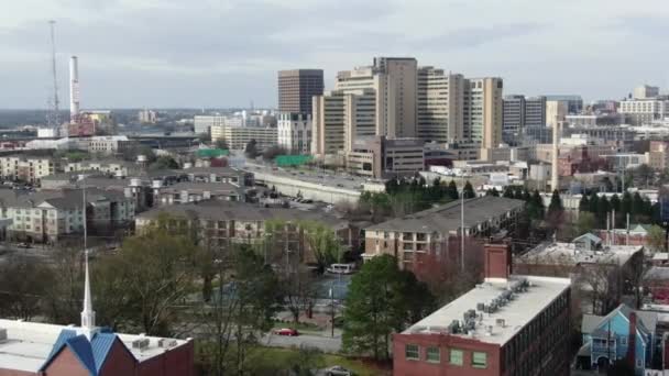 Aerial Perspective Downtown Atlanta Georgia Presents Dynamic Urban Landscape Characterized — Stock Video