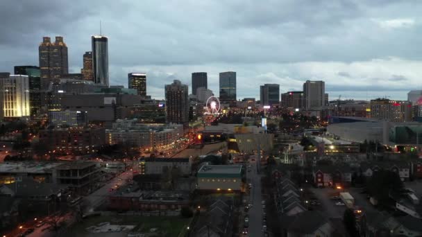 Ponto Vista Aéreo Centro Atlanta Geórgia Apresenta Uma Paisagem Urbana — Vídeo de Stock