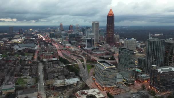 Point Vue Aérien Centre Ville Atlanta Géorgie Présente Paysage Urbain — Video