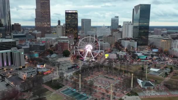 Aerial Perspective Downtown Atlanta Georgia Presents Dynamic Urban Landscape Characterized — Stock Video