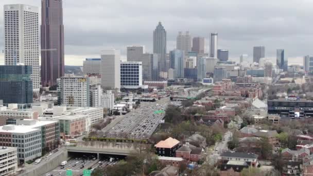 Ponto Vista Aéreo Centro Atlanta Geórgia Apresenta Uma Paisagem Urbana — Vídeo de Stock