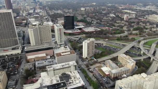 Aerial Perspective Downtown Atlanta Georgia Presents Dynamic Urban Landscape Characterized — Stock Video