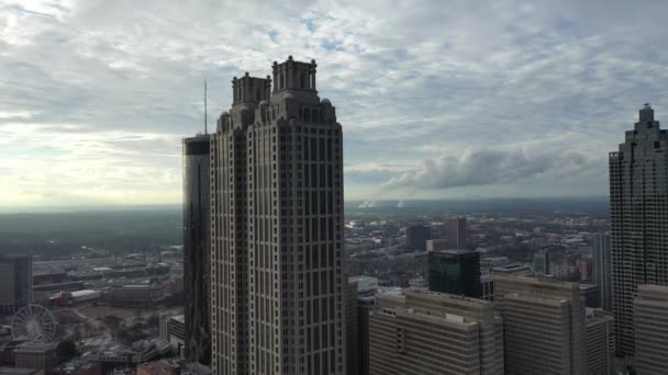Aerial Skyscrapers Downtown Atlanta Georgia — Stok video