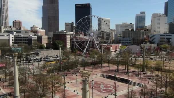 Fra Antenne Perspektiv Downtown Atlanta Georgien Præsenterer Dynamisk Bylandskab Præget – Stock-video
