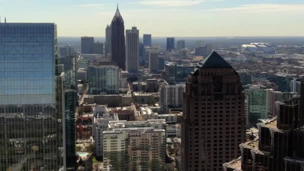 Fra Antenne Perspektiv Downtown Atlanta Georgien Præsenterer Dynamisk Bylandskab Præget – Stock-video