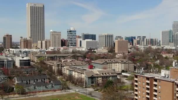 Aerial Perspective Downtown Atlanta Georgia Presents Dynamic Urban Landscape Characterized — Stock Video