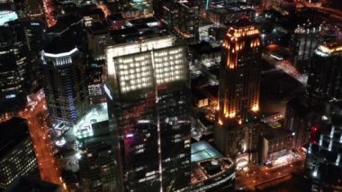 Aerial of Downtown Atlanta, Georgia at Night