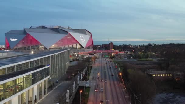 Повітряної Точки Зору Центрі Атланти Штат Джорджія Представлений Динамічний Міський — стокове відео