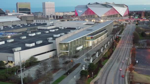 Una Prospettiva Aerea Centro Atlanta Georgia Presenta Paesaggio Urbano Dinamico — Video Stock