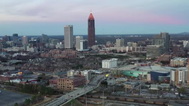 Ponto Vista Aéreo Centro Atlanta Geórgia Apresenta Uma Paisagem Urbana — Vídeo de Stock