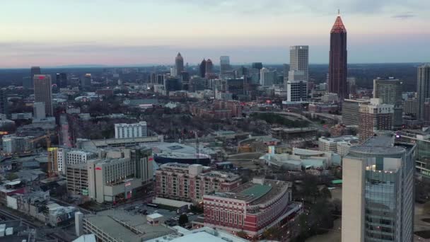 Aerial Perspective Downtown Atlanta Georgia Presents Dynamic Urban Landscape Characterized — Stock Video