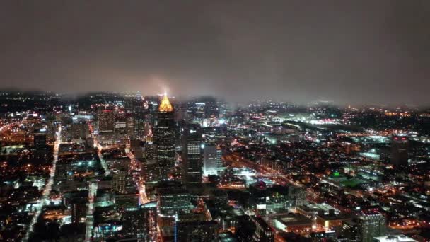 Aerial Downtown Atlanta Georgia Night — Stok Video