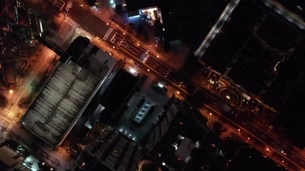 Antenne Von Downtown Atlanta Georgia Bei Nacht — Stockvideo
