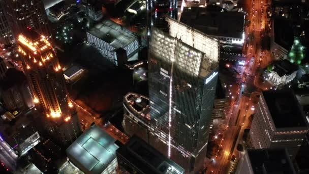 Aerial Downtown Atlanta Georgia Night — Vídeos de Stock