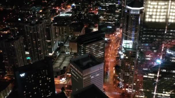 Aerial Downtown Atlanta Georgia Night — Stock video