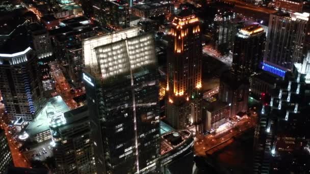 Aerial Downtown Atlanta Georgia Night — стокове відео