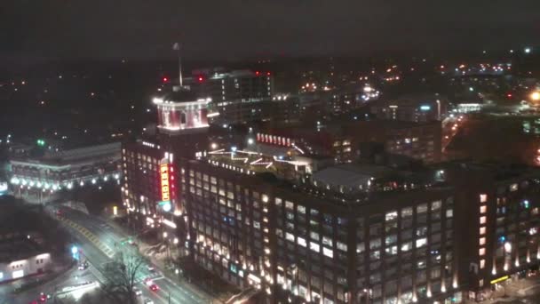 Aerial Downtown Atlanta Georgia Night — Stok video