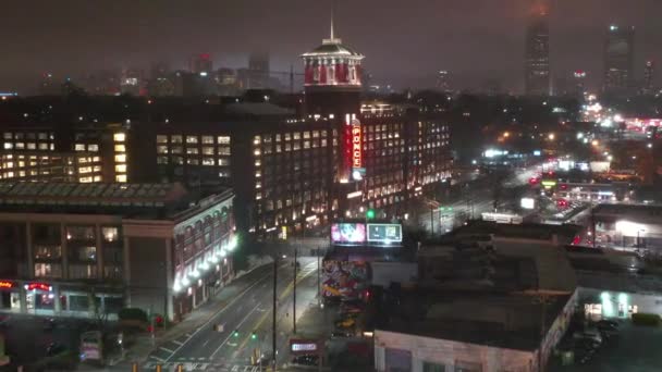 Antenne Von Downtown Atlanta Georgia Bei Nacht — Stockvideo