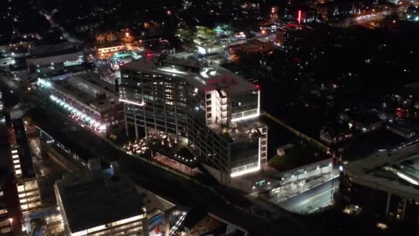 Aerial Downtown Atlanta Georgia Night — Video Stock
