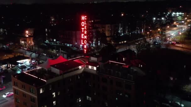 Aerial Downtown Atlanta Georgia Night — 비디오