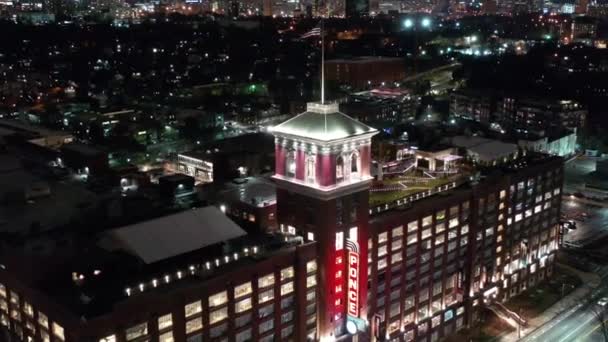 Aerial Downtown Atlanta Georgia Night — Stockvideo