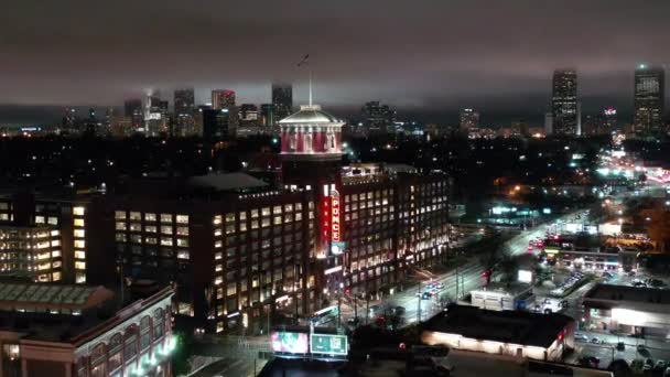 Aerial Downtown Atlanta Georgia Night — Stockvideo