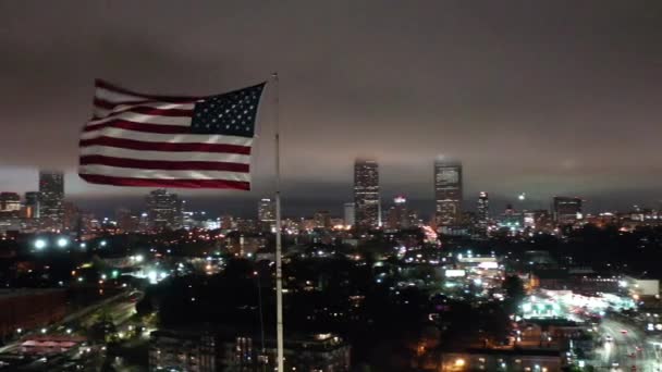 Aerial Downtown Atlanta Γεωργία Νύχτα — Αρχείο Βίντεο