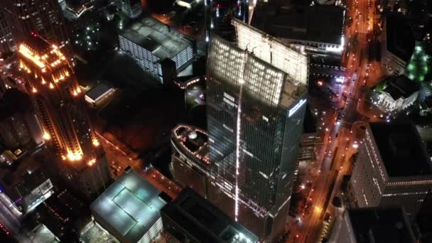 Luftaufnahme Von Atlanta Georgia Bei Nacht 2019 — Stockvideo