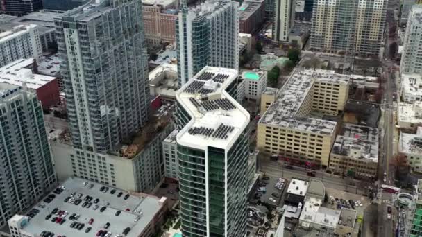 Повітряної Точки Зору Центрі Атланти Штат Джорджія Представлений Динамічний Міський — стокове відео
