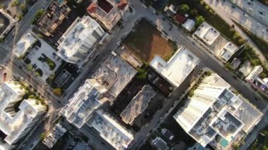 Yüksek Açı Brickell Havalimanı, Miami, Florida Gün batımında