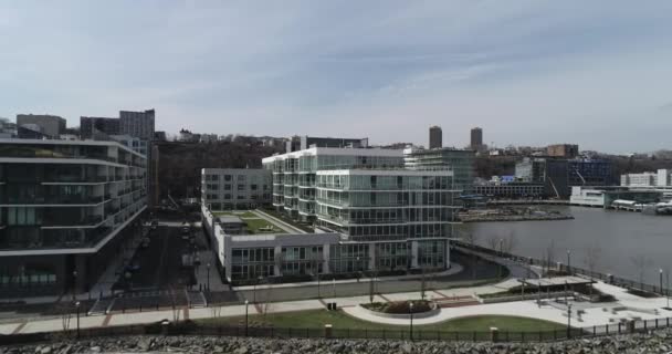 Aerial Condos Waters Edge Port Imperial New Jersey — Αρχείο Βίντεο