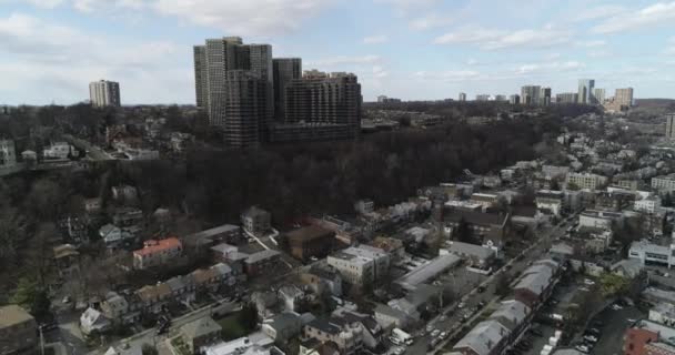 Aerial Fort Lee Cliffside New Jersey 2018 — Stock Video
