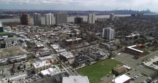 Luftaufnahme Von Fort Lee Und Cliffside New Jersey 2018 — Stockvideo