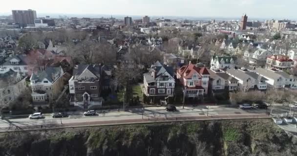 Aerial Residences Lining Kennedy Boulevard East New Jersey — Αρχείο Βίντεο