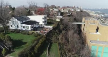 Weehawken, New Jersey 'deki Güzel Uçurum Kenarı Evleri Havası, Şubat 2018