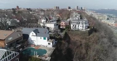 Weehawken, New Jersey 'deki Güzel Uçurum Kenarı Evleri Havası, Şubat 2018