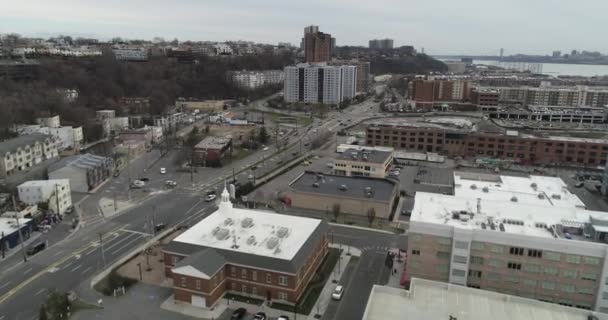 Aerial Wzdłuż River Road Edgewater New Jersey — Wideo stockowe