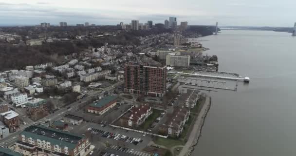 新泽西州Edgewater的空中 — 图库视频影像